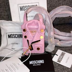 Holiday SALE 🎁⬇️ 🎉FINAL PRICE 💎 Moschino Pink Biker Jacket Crossbody Pouch